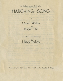 Marching Song Playbill, Woodstock, Illinois (1938).McHenry County Historical Society, Union, Illinois